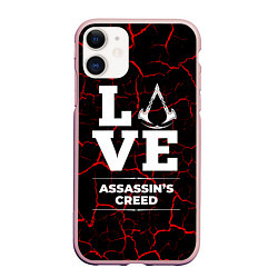 Чехол iPhone 11 матовый Assassins Creed Love Классика, цвет: 3D-светло-розовый