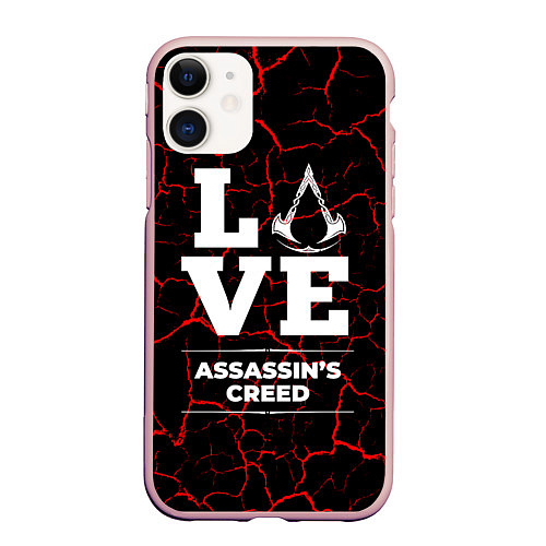 Чехол iPhone 11 матовый Assassins Creed Love Классика / 3D-Светло-розовый – фото 1