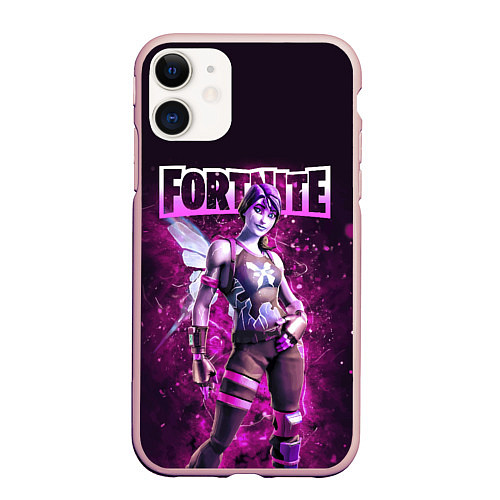 Чехол iPhone 11 матовый Fortnite Dream Character Skin / 3D-Светло-розовый – фото 1