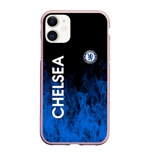 Чехол iPhone 11 матовый Chelsea пламя / 3D-Светло-розовый – фото 1