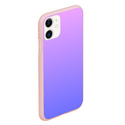 Чехол iPhone 11 матовый PINK-PURPLE GRADIENT ГРАДИЕНТ РОЗОВО-ФИОЛЕТОВЫЙ, цвет: 3D-светло-розовый — фото 2