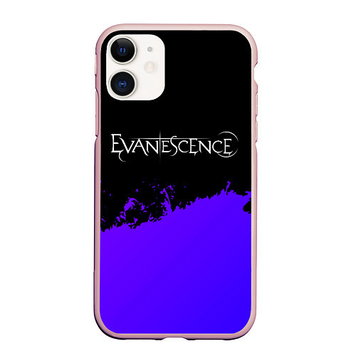 Чехол iPhone 11 матовый Evanescence Purple Grunge / 3D-Светло-розовый – фото 1