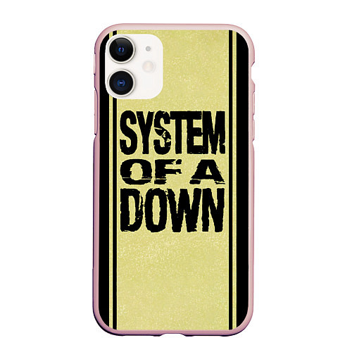 Чехол iPhone 11 матовый System of a Down: 5 Album Bundle / 3D-Светло-розовый – фото 1