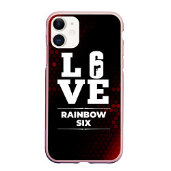 Чехол iPhone 11 матовый Rainbow Six Love Классика, цвет: 3D-светло-розовый