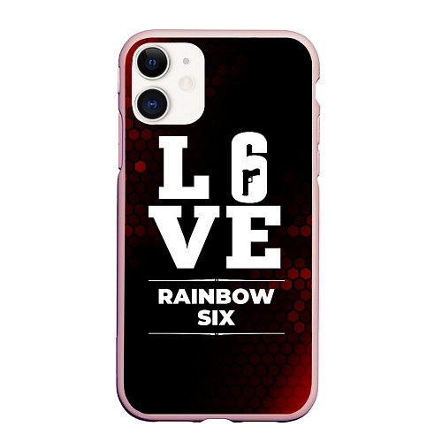 Чехол iPhone 11 матовый Rainbow Six Love Классика / 3D-Светло-розовый – фото 1