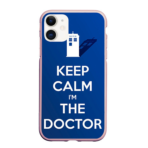Чехол iPhone 11 матовый Keep calm Im the Doctor / 3D-Светло-розовый – фото 1