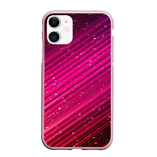 Чехол iPhone 11 матовый Cosmic Radiance / 3D-Светло-розовый – фото 1