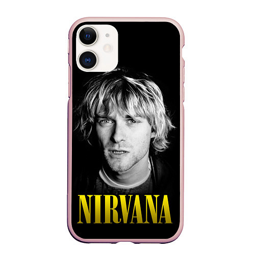 Чехол iPhone 11 матовый Nirvana - Kurt Donald Cobain / 3D-Светло-розовый – фото 1