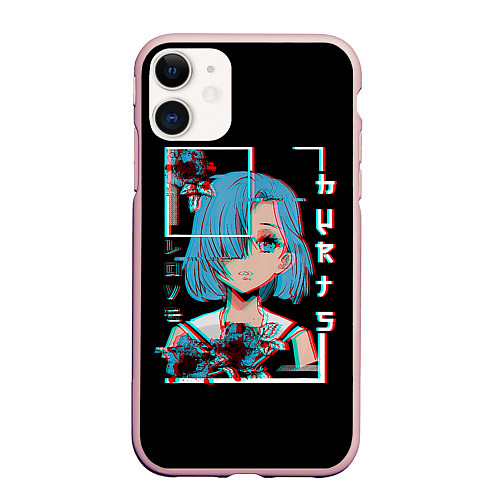 Чехол iPhone 11 матовый Love Anime Girl Flowers / 3D-Светло-розовый – фото 1