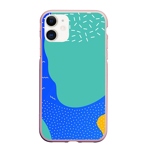 Чехол iPhone 11 матовый Geometry collor / 3D-Светло-розовый – фото 1