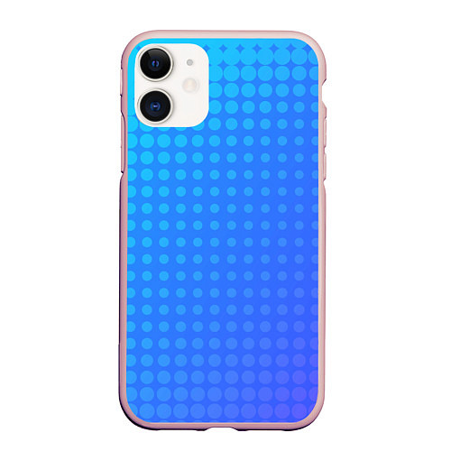 Чехол iPhone 11 матовый Blue gradient / 3D-Светло-розовый – фото 1