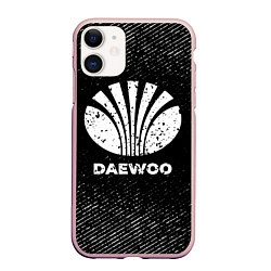 Чехол iPhone 11 матовый Daewoo с потертостями на темном фоне, цвет: 3D-светло-розовый