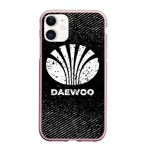 Чехол iPhone 11 матовый Daewoo с потертостями на темном фоне / 3D-Светло-розовый – фото 1