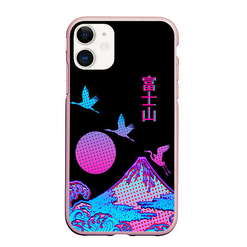 Чехол iPhone 11 матовый Закат на природе / 3D-Светло-розовый – фото 1
