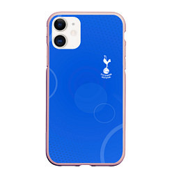Чехол iPhone 11 матовый Tottenham hotspur Голубая абстракция, цвет: 3D-светло-розовый