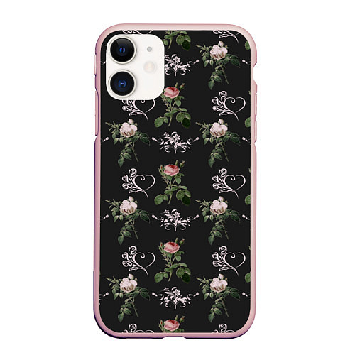Чехол iPhone 11 матовый Дизайн из роз / 3D-Светло-розовый – фото 1