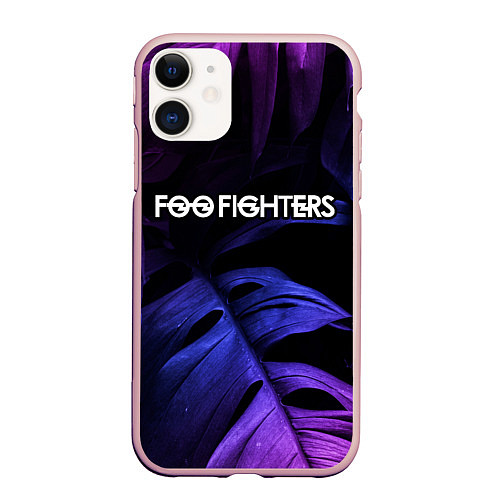 Чехол iPhone 11 матовый Foo Fighters neon monstera / 3D-Светло-розовый – фото 1