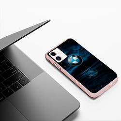 Чехол iPhone 11 матовый BMW marine theme, цвет: 3D-светло-розовый — фото 2