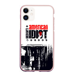 Чехол iPhone 11 матовый Green day american idiot - rock, цвет: 3D-светло-розовый