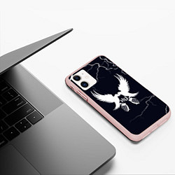 Чехол iPhone 11 матовый Hollywood Undead - молнии, цвет: 3D-светло-розовый — фото 2