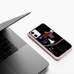 Чехол iPhone 11 матовый Nasa - звёзды, цвет: 3D-светло-розовый — фото 2
