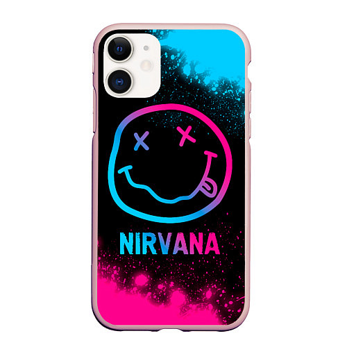 Чехол iPhone 11 матовый Nirvana - neon gradient / 3D-Светло-розовый – фото 1