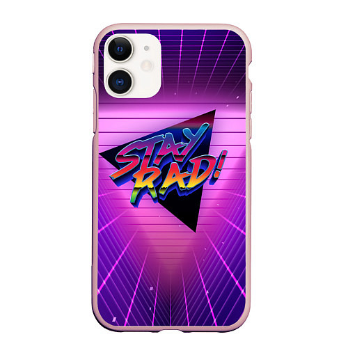 Чехол iPhone 11 матовый Retro wave triangle / 3D-Светло-розовый – фото 1