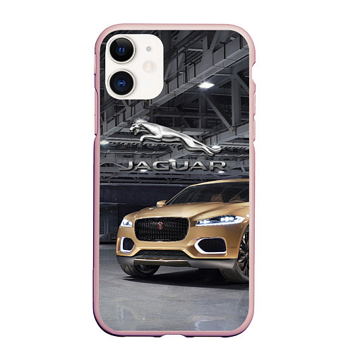 Чехол iPhone 11 матовый Jaguar - зачётное точило! / 3D-Светло-розовый – фото 1