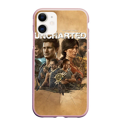 Чехол iPhone 11 матовый Uncharted: Legacy of Thieves Collection / 3D-Светло-розовый – фото 1