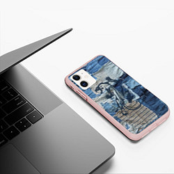 Чехол iPhone 11 матовый Cotton Rag - Patchwork -Tiger, цвет: 3D-светло-розовый — фото 2