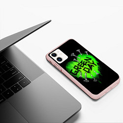 Чехол iPhone 11 матовый Green day heart nails, цвет: 3D-светло-розовый — фото 2