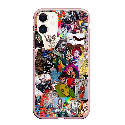 Чехол iPhone 11 матовый Art Trash / 3D-Светло-розовый – фото 1