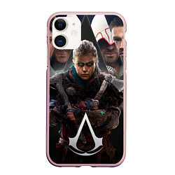 Чехол iPhone 11 матовый Assassins Creed Eivor, цвет: 3D-светло-розовый