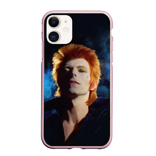Чехол iPhone 11 матовый David Bowie - Jean Genie / 3D-Светло-розовый – фото 1