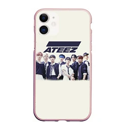 Чехол iPhone 11 матовый Ateez boys, цвет: 3D-светло-розовый