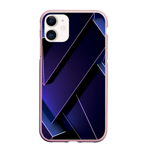 Чехол iPhone 11 матовый Блоки из плит / 3D-Светло-розовый – фото 1