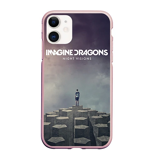 Чехол iPhone 11 матовый Imagine Dragons: Night Visions / 3D-Светло-розовый – фото 1