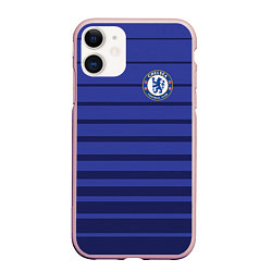 Чехол iPhone 11 матовый Chelsea: Drogba, цвет: 3D-светло-розовый