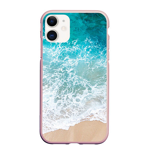 Чехол iPhone 11 матовый Берег / 3D-Светло-розовый – фото 1
