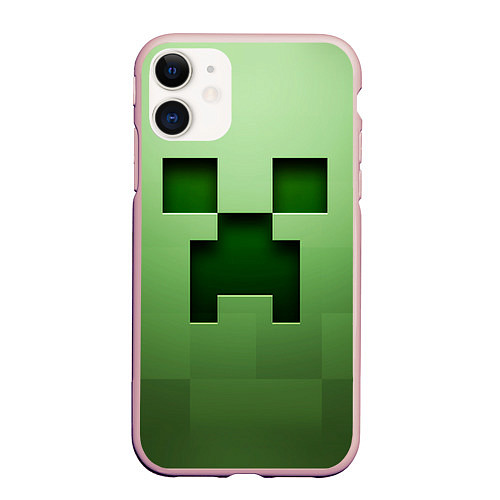 Чехол iPhone 11 матовый Creeper Face / 3D-Светло-розовый – фото 1
