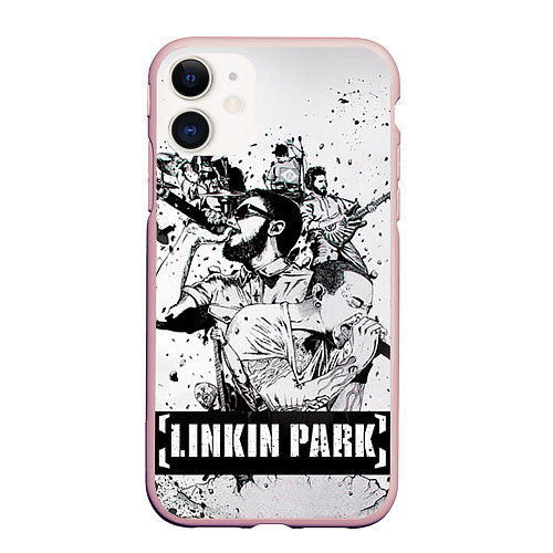 Чехол iPhone 11 матовый Linkin Park / 3D-Светло-розовый – фото 1