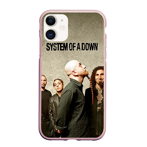 Чехол iPhone 11 матовый System of a Down / 3D-Светло-розовый – фото 1