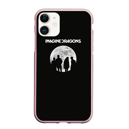 Чехол iPhone 11 матовый Imagine Dragons: Moon / 3D-Светло-розовый – фото 1
