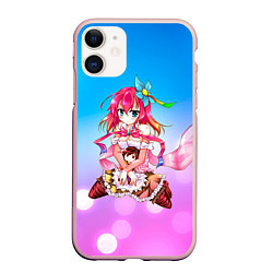 Чехол iPhone 11 матовый No Game No Life, цвет: 3D-светло-розовый