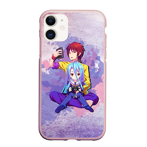 Чехол iPhone 11 матовый No Game No Life / 3D-Светло-розовый – фото 1