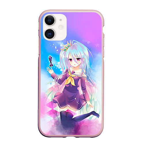 Чехол iPhone 11 матовый No Game No Life / 3D-Светло-розовый – фото 1
