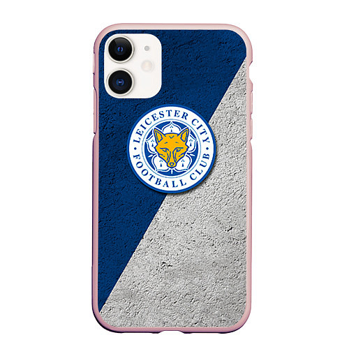 Чехол iPhone 11 матовый Leicester City FC / 3D-Светло-розовый – фото 1