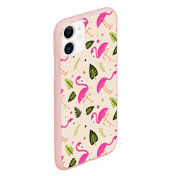 Чехол iPhone 11 матовый Нежный фламинго, цвет: 3D-светло-розовый — фото 2