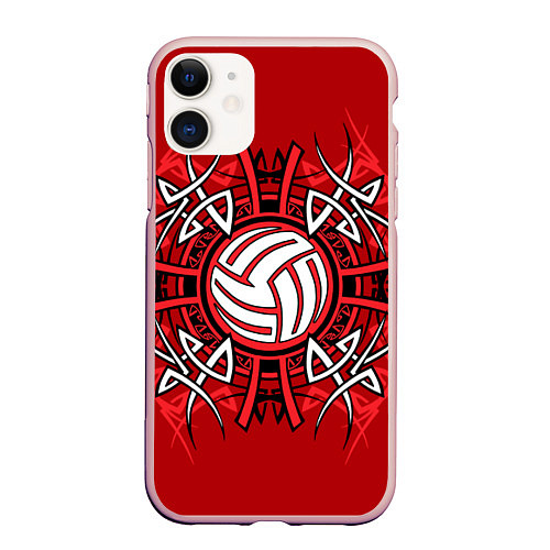 Чехол iPhone 11 матовый Волейбол 34 / 3D-Светло-розовый – фото 1