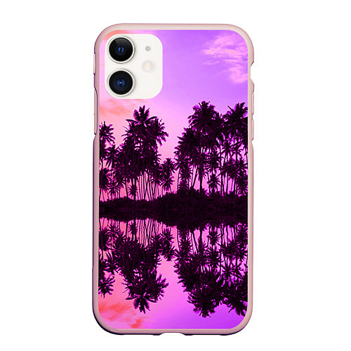Чехол iPhone 11 матовый Hawaii dream / 3D-Светло-розовый – фото 1